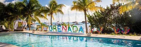 Grenada Poolside Paradise With Scenic Harbor View Colorful