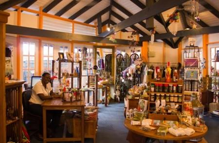 Cozy Gift Shop Interior With Decorative Items Cozy gift shop interior with wooden beams, cards, and gifts on display