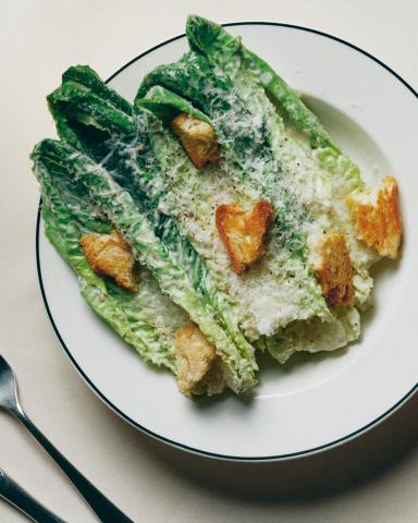 This image shows a Caesar salad