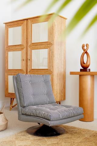 This image features a stylishly appointed interior setting