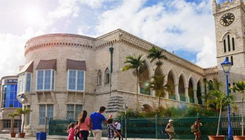 Barbados Architectural Landmark with Cultural Vibes Historical architecture with people in Barbados