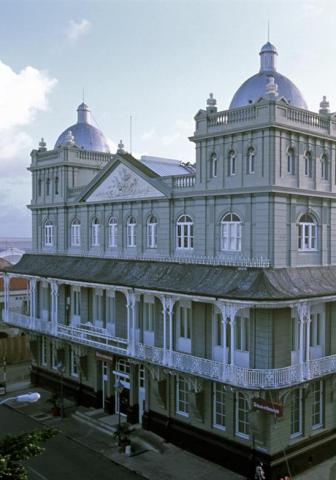 Barbados Architectural Elegance and History Historic architecture in Barbados with ornate facade