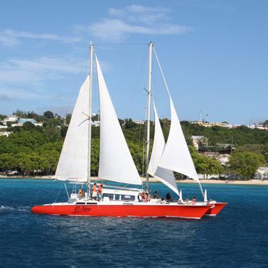 Barbados Sailing Adventure Sailing boat on the blue waters of Barbados