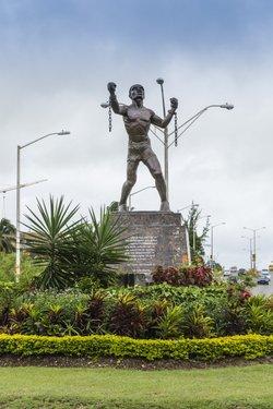 Barbados: Monument Honoring Cultural and Historical Significance Statue depicting a historical figure in Barbados