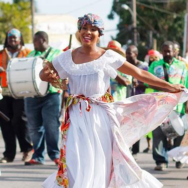 Barbados Cultural Festival with Music and Dance Colorful traditional festival in Barbados with music and dancing