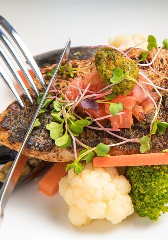 Barbados Delicacy: Fine Dining Cuisine Gourmet dish showcasing a culinary experience in Barbados
