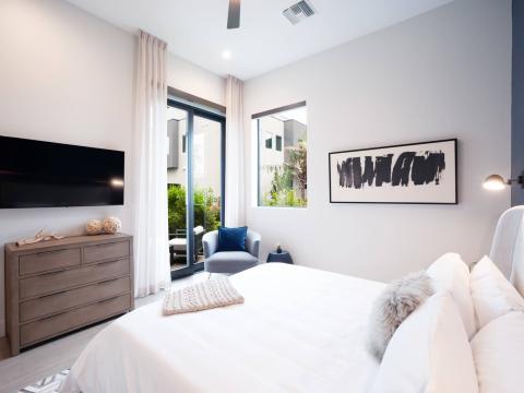 This image shows a modern bedroom