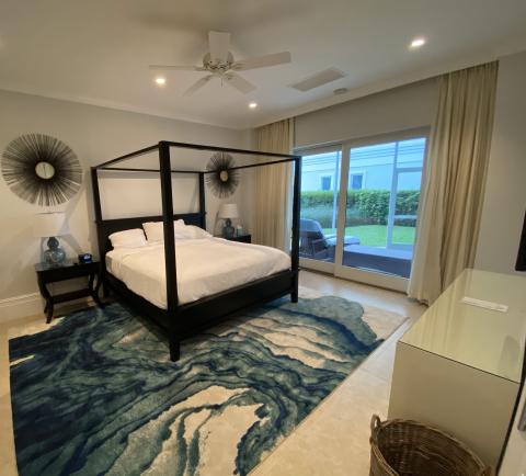 This image shows a well-decorated bedroom