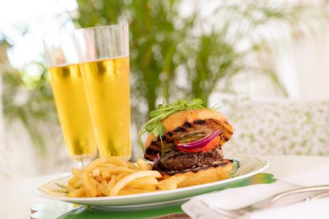 The image features a delicious meal setup, particularly appealing for a lunch or dinner setting
