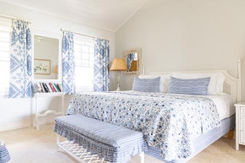 This image shows a neatly decorated bedroom