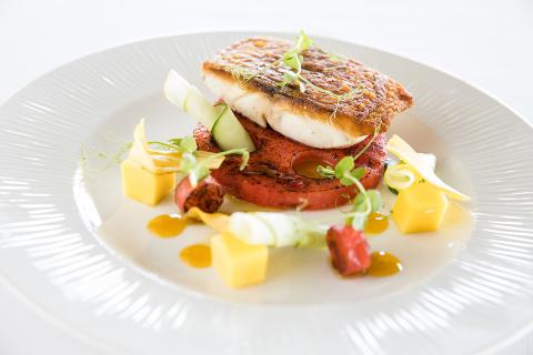 This image showcases a beautifully plated gourmet dish
