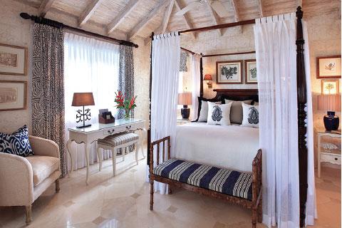 The image showcases an elegantly decorated bedroom