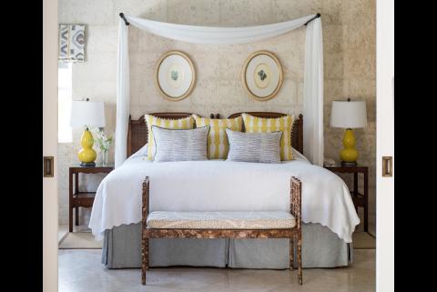 This image shows an elegantly decorated bedroom