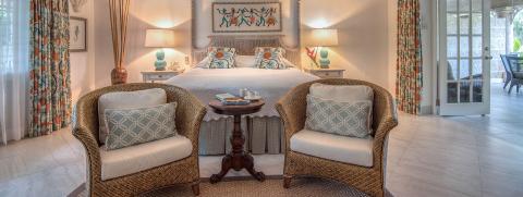 This image features a beautifully decorated bedroom