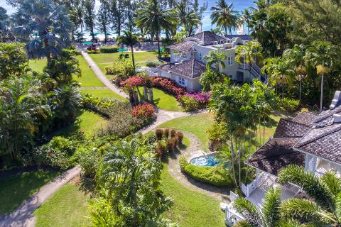 This image shows a beautiful tropical resort or luxury estate