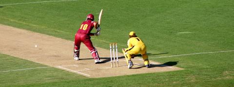 This image captures a moment from a cricket match