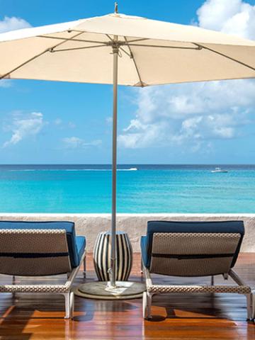 This image shows a relaxing beachfront setting