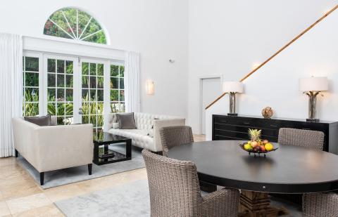 This image features an elegant, modern interior space