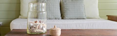 The image shows a simple and peaceful indoor setting