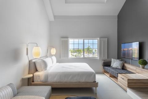 This is an image of a modern bedroom