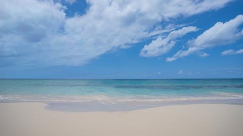 This image captures a beautiful beach scene