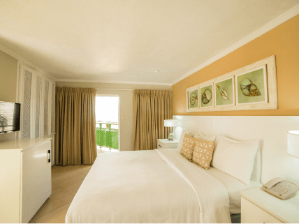 This image shows a well-appointed hotel room