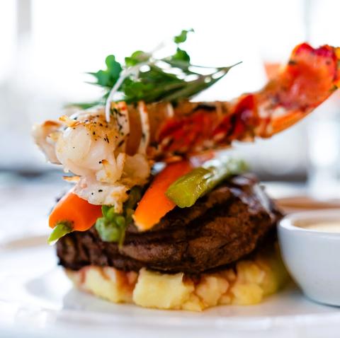 This image features a beautifully plated gourmet dish