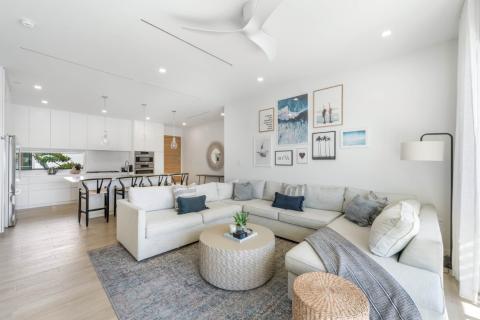 ONE Canal Point: Bright and Airy Modern Living Room with Open Kitchen