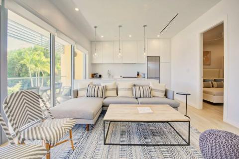 Modern living room with sectional sofa