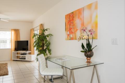 Modern living space with decor