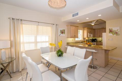 Bright modern kitchen dining area