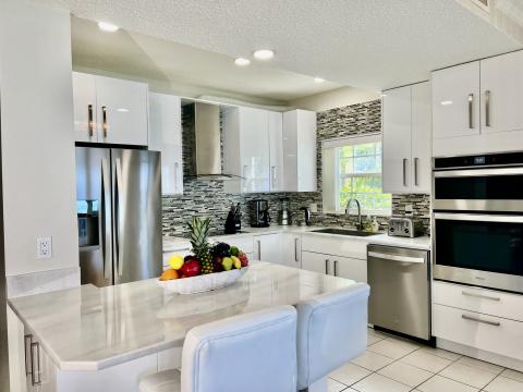  Modern kitchen with stainless appliances