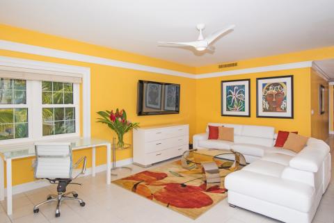  Contemporary living room with vibrant accents