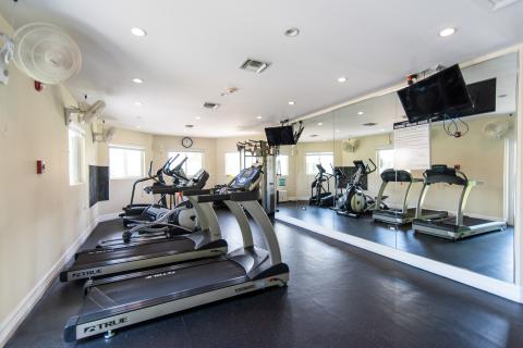 Modern gym with exercise machines