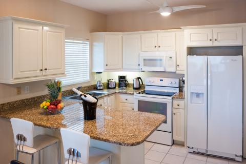  Modern kitchen with white cabinetry
