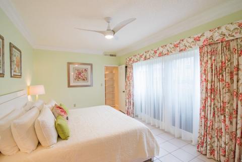 Cozy bedroom with green accents