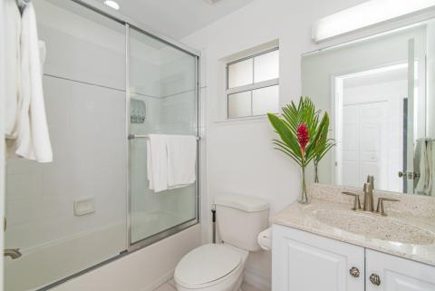 Modern clean bathroom with shower
