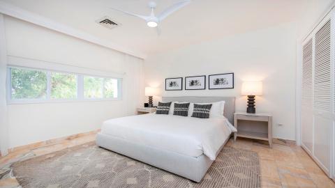 Modern neutral-toned bedroom setup
