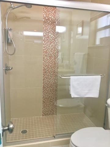 Modern bathroom with walk-in shower
