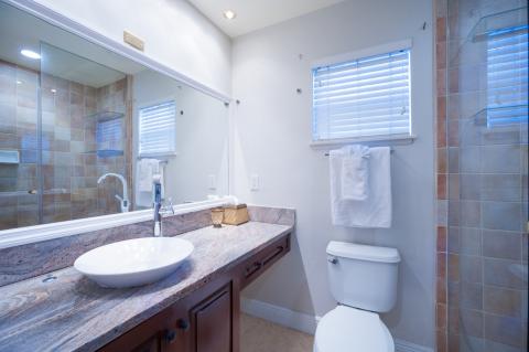 Modern bathroom with vessel sink