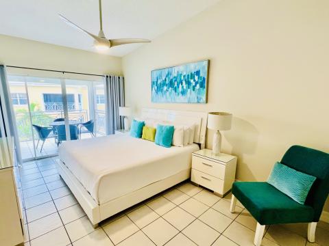 Modern inviting bedroom with accents