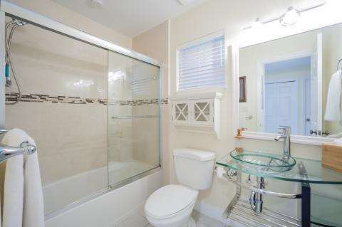 Modern bathroom with glass shower