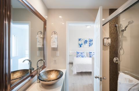  Luxurious bathroom leading to bedroom 