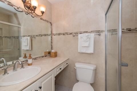 Modern bathroom with decorative fixtures
