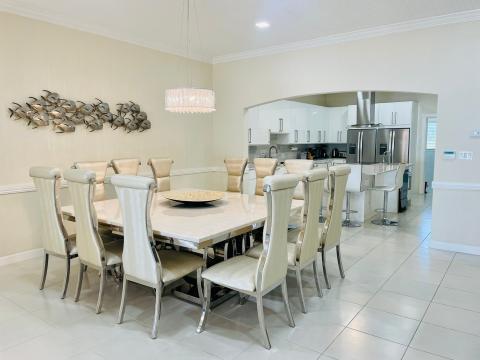   Elegant dining and kitchen area with modern decor