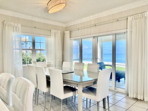 Modern dining room ocean view