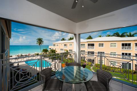 Inviting tropical balcony beach view