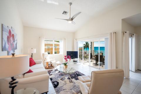 Modern living room with balcony