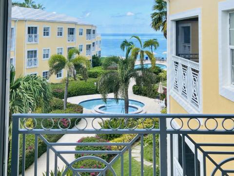 Resort buildings with ocean view  