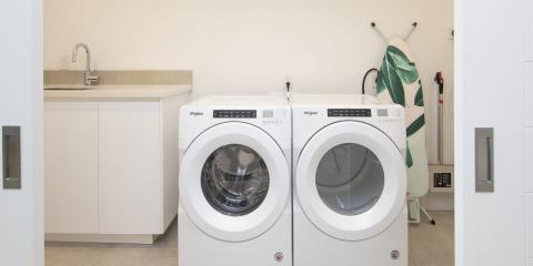 This image shows a modern laundry room